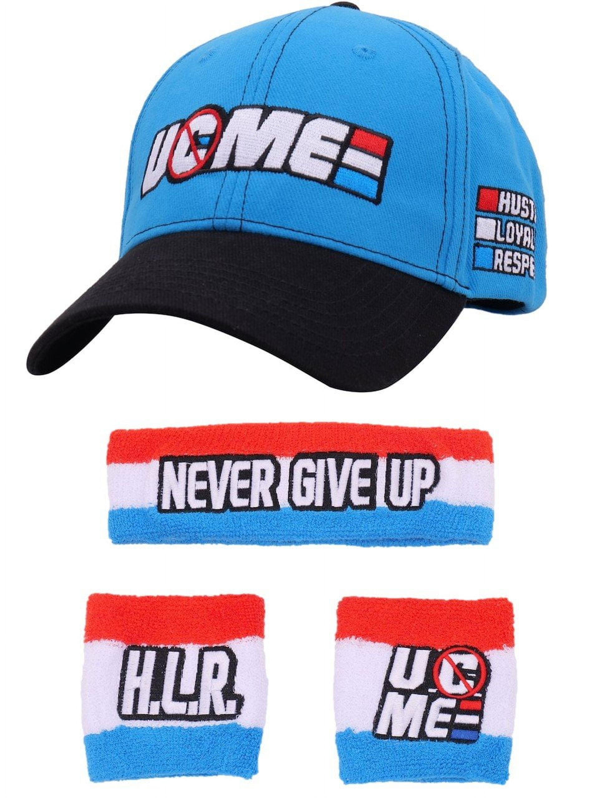 WWE John Cena Red White Blue Baseball Hat, Headband, Wristband Set