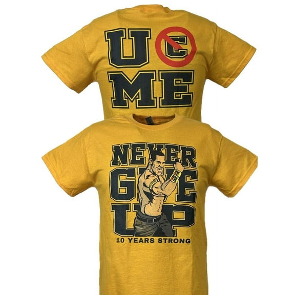 John Cena Ten Years Strong Mens Cotton Yellow T-shirt XL