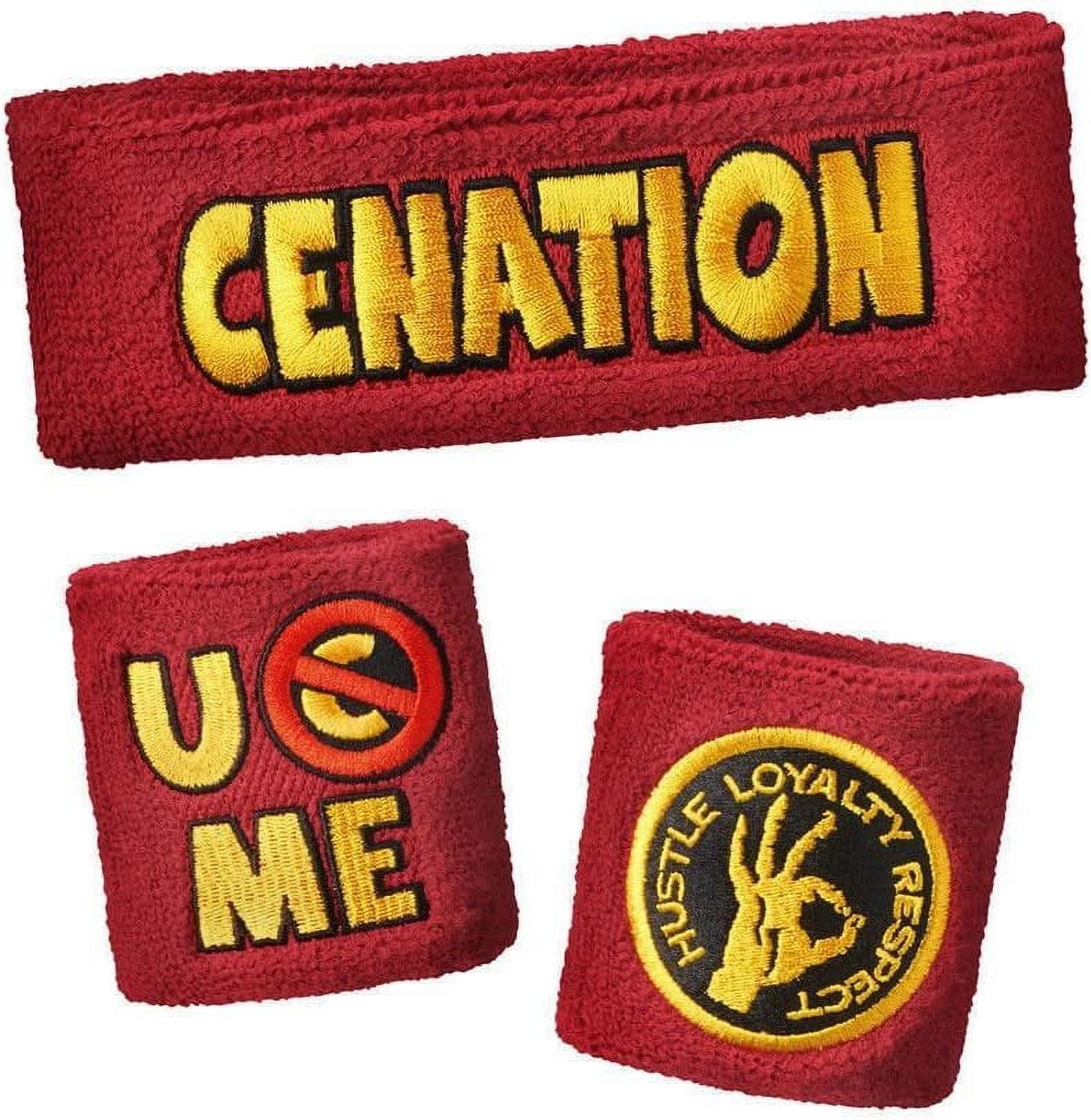 John Cena U Can't See Me Red Gold Headband Wristbands Sweatbands Set