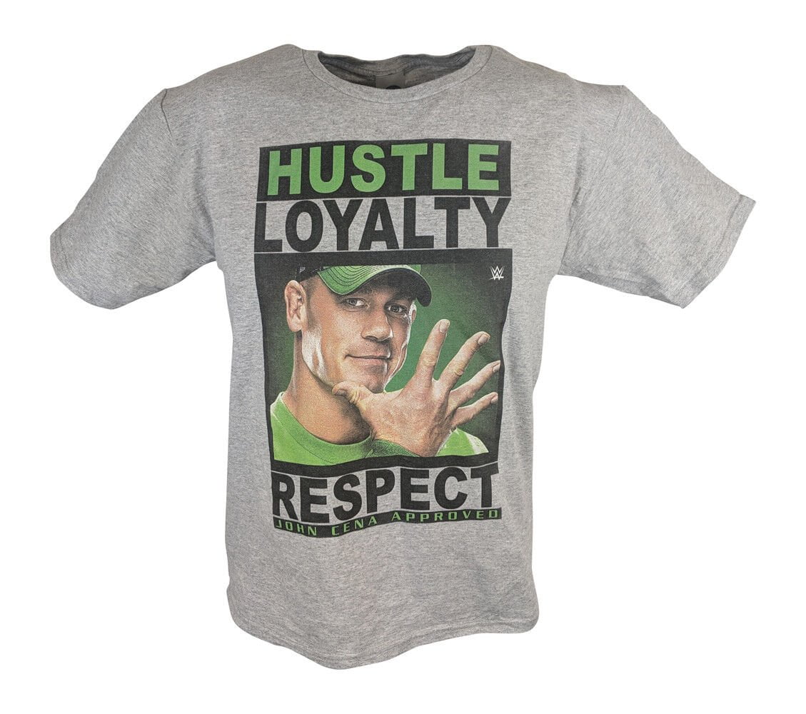 John Cena WWE Hustle Loyalty Respect Boys Kids Grey T shirt YL