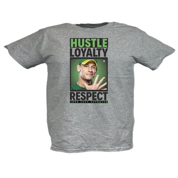 John Cena Hustle Loyalty Respect Boys Kids Grey T-shirt YM