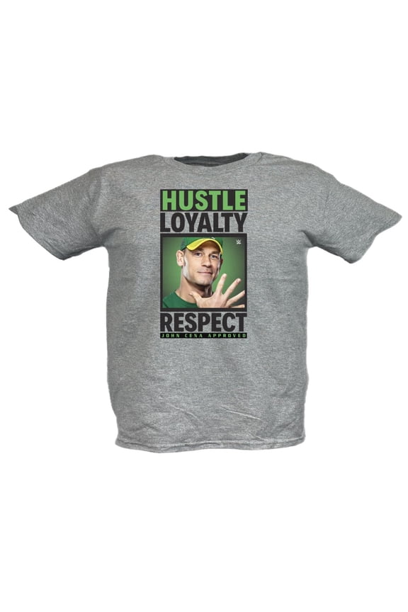 John Cena Hustle Loyalty Respect Boys Kids Grey T-shirt YXS