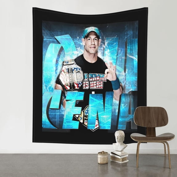 John Cena Wrestler Tapestry Wall Hanging Art Poster For Living Room/Bedroom/Dorm Decorations Porch Hangings Wall Art Banners Bed Spreads Picnic Throws 60x51(inch)