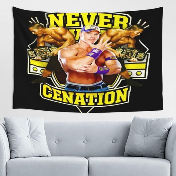John Cena Wrestler Tapestry Wall Hanging Art Poster For Living Room/Bedroom/Dorm Decorations Porch Hangings Wall Art Banners Ceiling Decoration Beach Mat 60x40(inch)