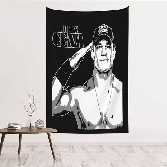 John Cena Wrestler Tapestry Wall Hanging Art Poster For Living Room/Bedroom/Dorm Decorations Porch Hangings Wall Art Banners College Privacy Protection Picnic Blankets 60x40(inch)