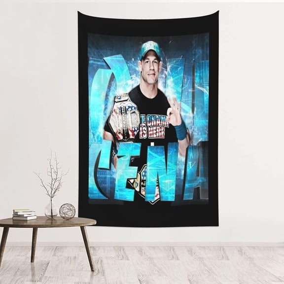 John Cena Wrestler Tapestry Wall Hanging Art Poster For Living Room/Bedroom/Dorm Decorations Porch Hangings Wall Art Banners Window Curtain Picnic Blankets 60x40(inch)