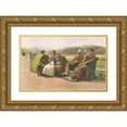 thumbnail image 1 of John Charles Dollman 14x11 Gold Ornate Wood Frame and Double Matted Museum Art Print Titled - Recuperating Soldiers (C1916), 1 of 4
