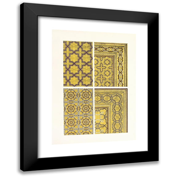 John Charles Robinson 11x14 Black Modern Framed Museum Art Print Titled - Specimens of Modern French Ornamental Wood Flooring. (‘Parquetage En Marqueterie.’ (1858)