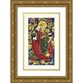 thumbnail image 1 of John Charles Robinson 11x14 Gold Ornate Wood Frame and Double Matted Museum Art Print Titled - Panel of Painted Glass. St. Catherine (1858), 1 of 4