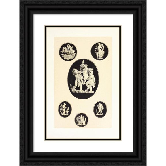 John Charles Robinson 17x24 Black Ornate Framed Double Matted Museum Art Print Titled: Cameos in Old Wedgwood Ware (1858)