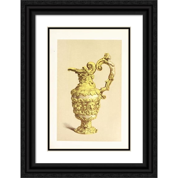 John Charles Robinson 17x24 Black Ornate Framed Double Matted Museum Art Print Titled: Ewer in Silver, Parcel Gilt. Spanish or Italian (1858)