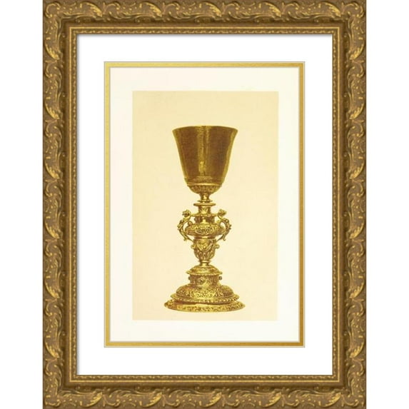 John Charles Robinson 18x24 Gold Ornate Framed and Double Matted Museum Art Print Titled - Ancient Gilded Chalice (1858)