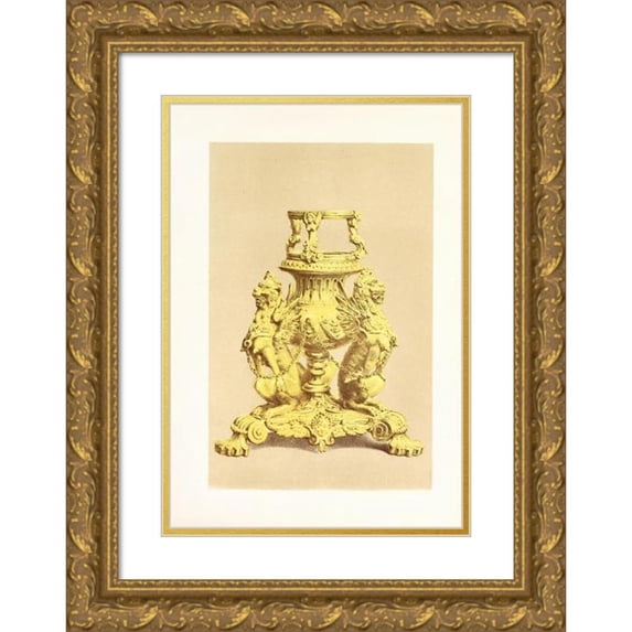 John Charles Robinson 18x24 Gold Ornate Framed and Double Matted Museum Art Print Titled - Lampup, in Gilt Bronze. Italian Five-Hundred Work (1858)