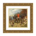 thumbnail image 1 of John Charlton 20x20 Gold Ornate Framed and Double Matted Museum Art Print Titled - Mr and Mrs Lewis Priestman on Hunters with the Braes of Derwent Hunt, in a Landscape (1908), 1 of 4