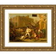 thumbnail image 1 of John Collet 14x12 Gold Ornate Wood Frame and Double Matted Museum Art Print Titled - Scene in a London Street, 1 of 4