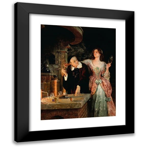 John Collier 19x24 Black Modern Framed Museum Art Print Titled - The Laboratory (1895)