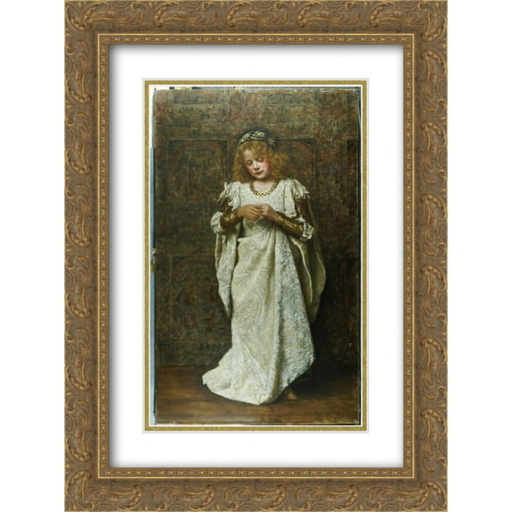 John Collier 2x Matted 18x24 Gold Ornate Framed Art Print 'The Child Bride'