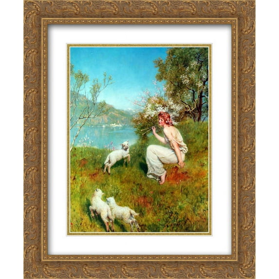 John Collier 2x Matted 20x24 Gold Ornate Framed Art Print 'Spring'