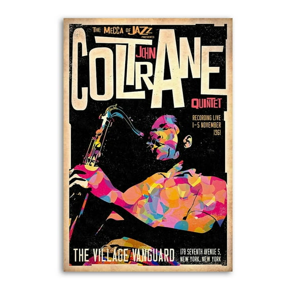 John Coltrane Canvas Poster Wall Art Picture Prints Hanging Photo Gift Decor Home Posters Artworks 24x36inch(60x90cm)