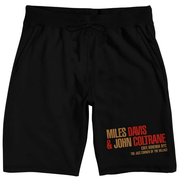 John Coltrane Miles & John Cafe Bohemia Men's Black Sleep Pajama Shorts-Medium