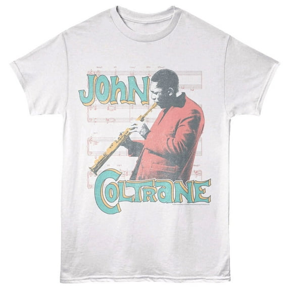 John Coltrane - Pastel Playing - American Classics - Front Print White Adult Short Sleeve T-Shirt