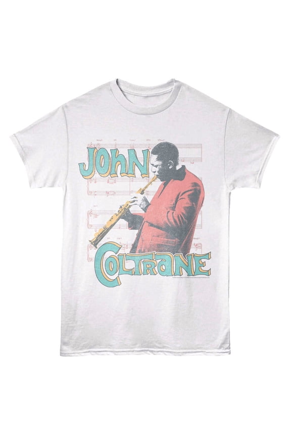 John Coltrane - Pastel Playing - American Classics - Front Print White Adult Short Sleeve T-Shirt