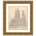 thumbnail image 1 of John Coney 12x14 Gold Ornate Wood Frame and Double Matted Museum Art Print Titled - Ely Cathedral, Cambridgeshire, S.W. View (1820), 1 of 4