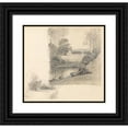 thumbnail image 1 of John Constable 13x12 Black Ornate Wood Framed Double Matted Museum Art Print Titled: Two Studies of Dedham Church from the East (Between 1806 and 1808), 1 of 5
