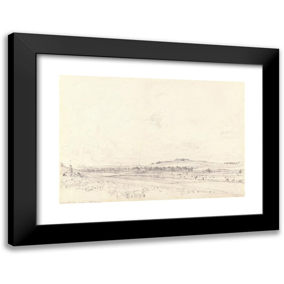 John Constable 14x11 Black Modern Framed Museum Art Print Titled - Old Sarum at Noon (1829)
