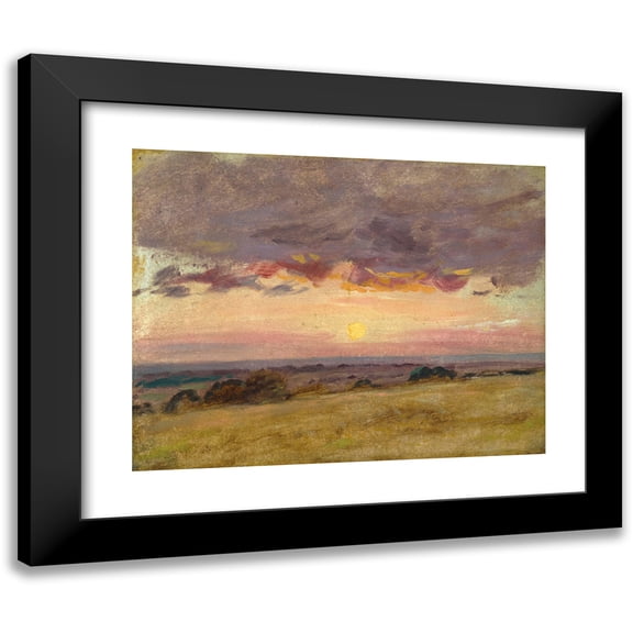 John Constable 14x12 Black Modern Framed Museum Art Print Titled - Summer Evening with Storm Clouds