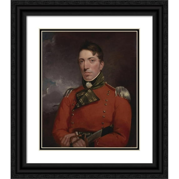 John Constable 15x18 Black Ornate Wood Framed Double Matted Museum Art Print Titled - Captain Richard Gubbins (1804-1805)
