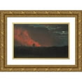 thumbnail image 1 of John Constable 18x13 Gold Ornate Wood Frame and Double Matted Museum Art Print Titled - Fire in London, Seen from Hampstead, 1 of 4