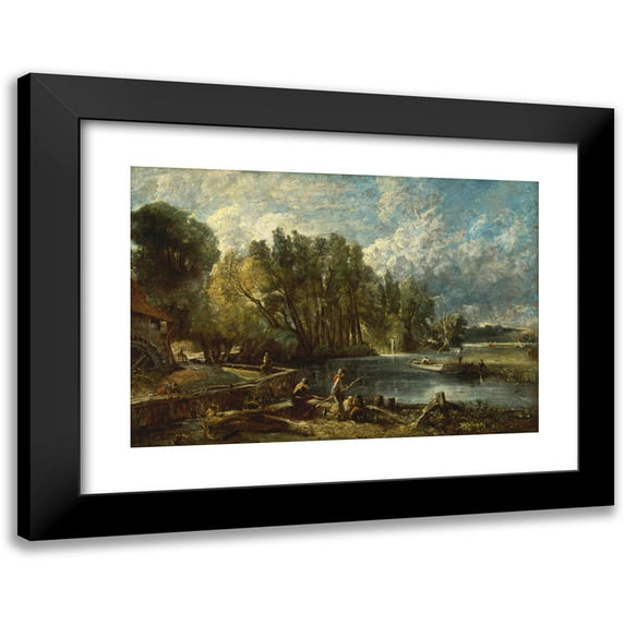 John Constable 18x14 Black Modern Framed Museum Art Print Titled - Stratford Mill (1819-1820)