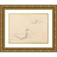 thumbnail image 1 of John Constable 18x14 Gold Ornate Wood Frame and Double Matted Museum Art Print Titled - Hampstead Heath (1820), 1 of 4