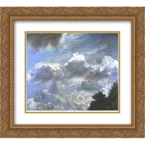 John Constable 2x Matted 22x20 Gold Ornate Framed Art Print 'Cloud Study'