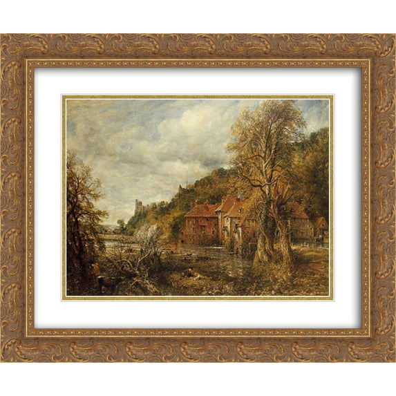 John Constable 2x Matted 24x20 Gold Ornate Framed Art Print 'Arundel Mill and Castle'