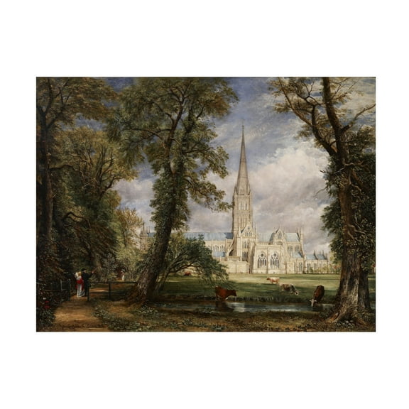 Trademark Fine Art John Constable Salisbury cathedral Canvas Wall Art - 14x19
