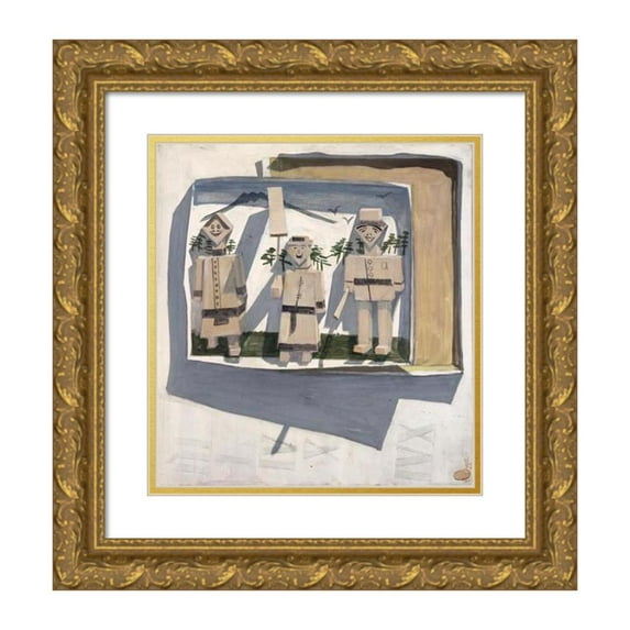 John Covert 20x22 Gold Ornate Framed and Double Matted Museum Art Print Titled - Weights (1919)