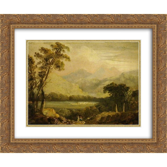 John Crome 2x Matted 24x20 Gold Ornate Framed Art Print 'Landscape with a River'