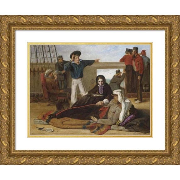 John Dalbiac Luard 18x14 Gold Ornate Wood Frame and Double Matted Museum Art Print Titled - Nearing Home (1858)