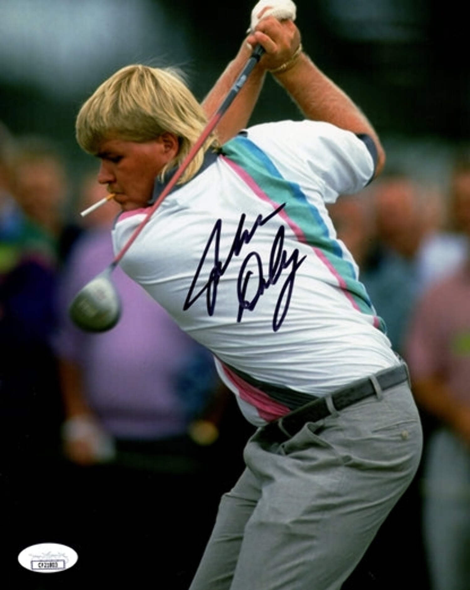 John Daly Autographed Golf (Smoking Cigarette) 8x10 Photo - JSA