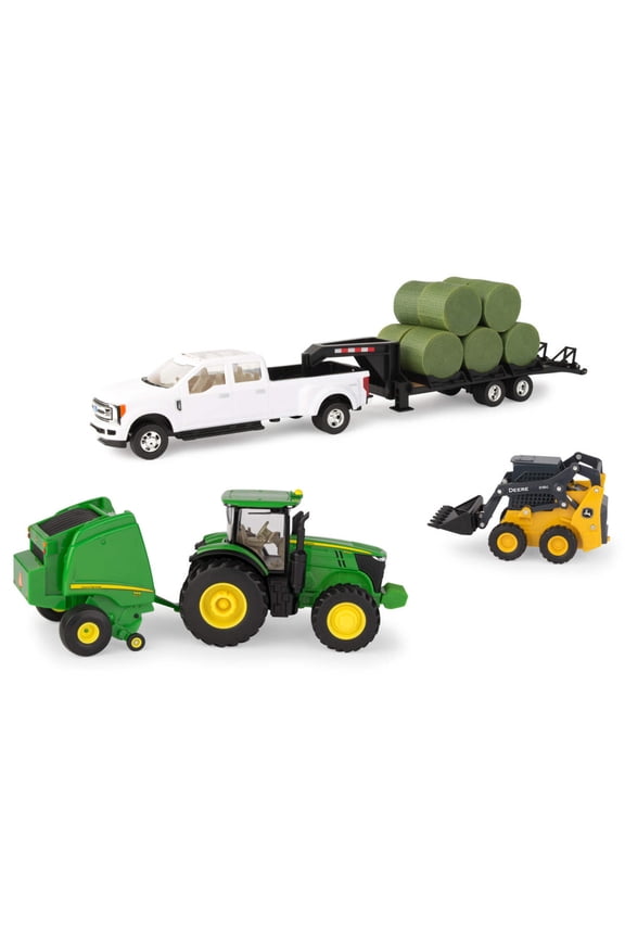 1/32 Vehicle Playset with Lights and Sounds, 10 Pieces, Ages 3+