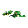 thumbnail image 1 of John Deere 1/64 Scale 5 pc Harvesting Set 4555 Tractor, 7720 Combine w/2 Heads, 500 Grain Cart, 1 of 2