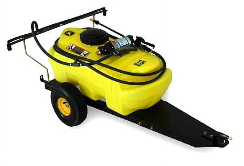 John Deere 15 gal Tow Behind Lawn & Garden Sprayer with 19' Hose, 46 lb