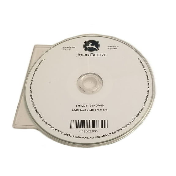 John Deere 2040/2240 Tractor Technical Manual CD - TM1221CD