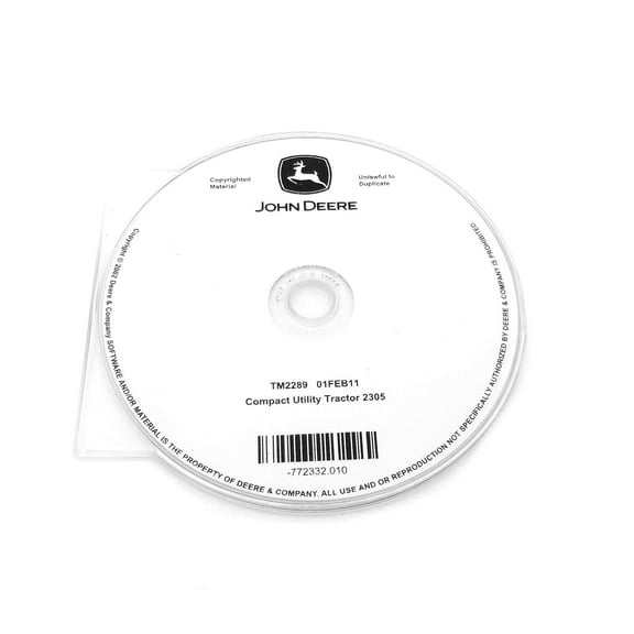 John Deere 2305 Compact Utility Tractor Technical Manual CD - TM2289CD