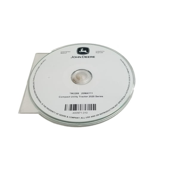 John Deere 2520 Compact Utility Tractor Technical CD Manual - TM2288CD