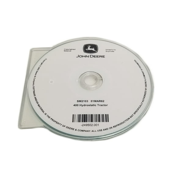 John Deere 400 Hydrostatic Tractor Service Manual CD - SM2103CD