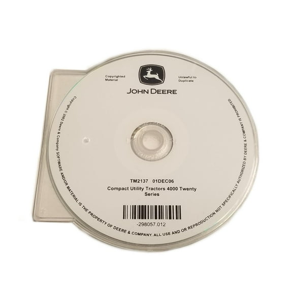 John Deere 4000 Twenty Series Compact Utility Tractors Technical Manual CD - TM2137CD