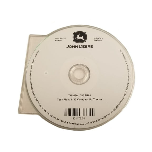 John Deere 4100 Compact Utility Tractor Technical Manual CD - TM1630CD